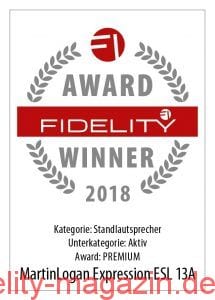 FIDELITY Award Winner 2018 Martin Logan Expression ESL 13A