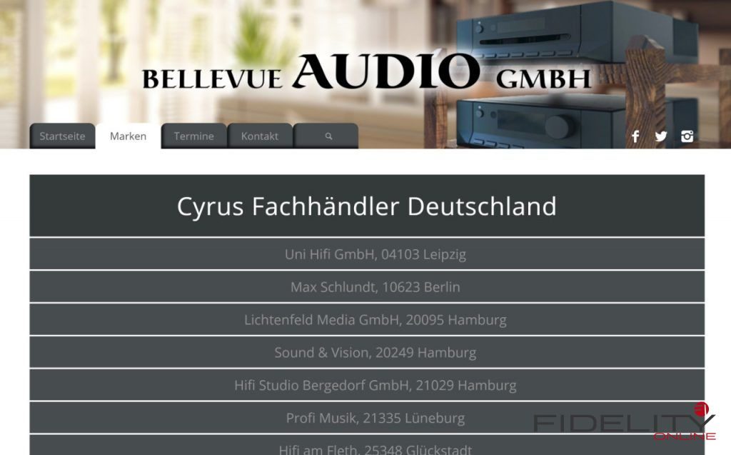 Cyrus Audio Fachhändler