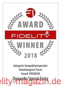 FIDELITY Award Winner 2018 Dynaudio Special Forty