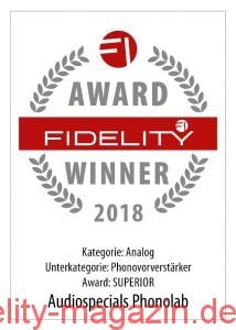 FIDELITY Award Winner 2018 Audiospecials Phonolab