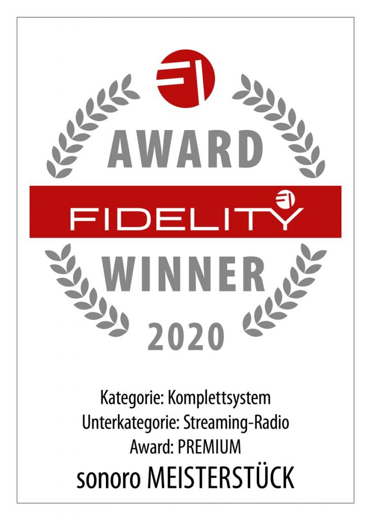 FIDELITY Award 2020 sonoro MEISTERSTÜCK