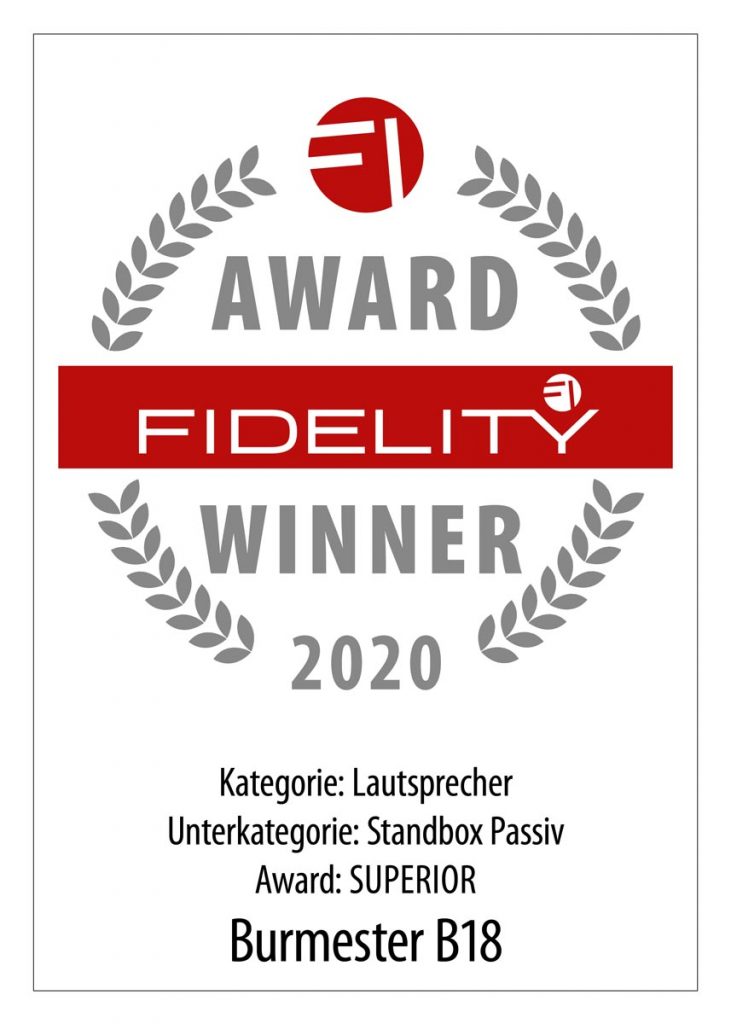 FIDELITY Award 2020 Burmester B18