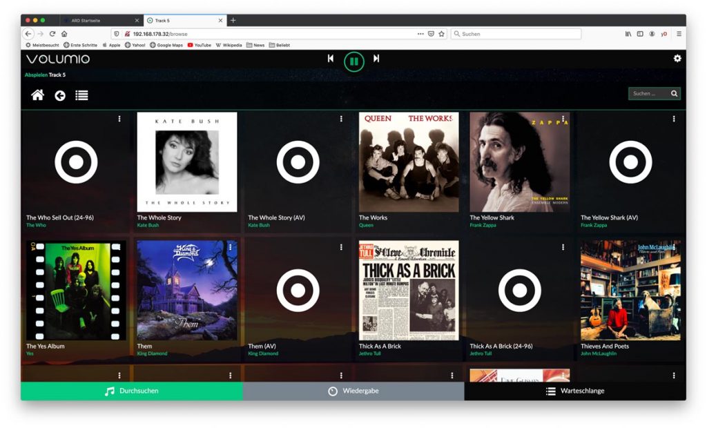 Volumio Primo Hi-Fi Edition Netzwerkplayer Screenshot