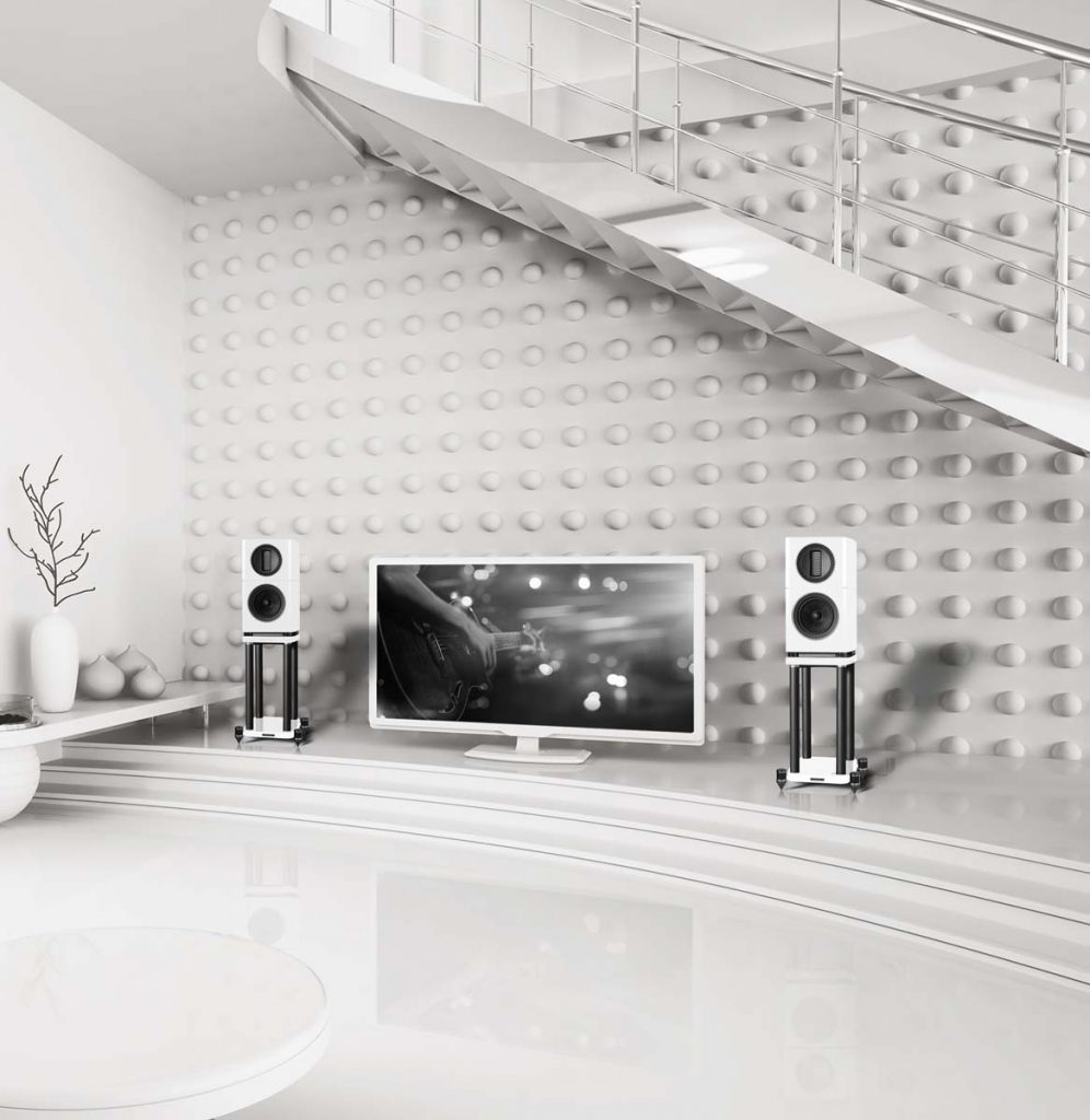Modern interior of white living room 3d render