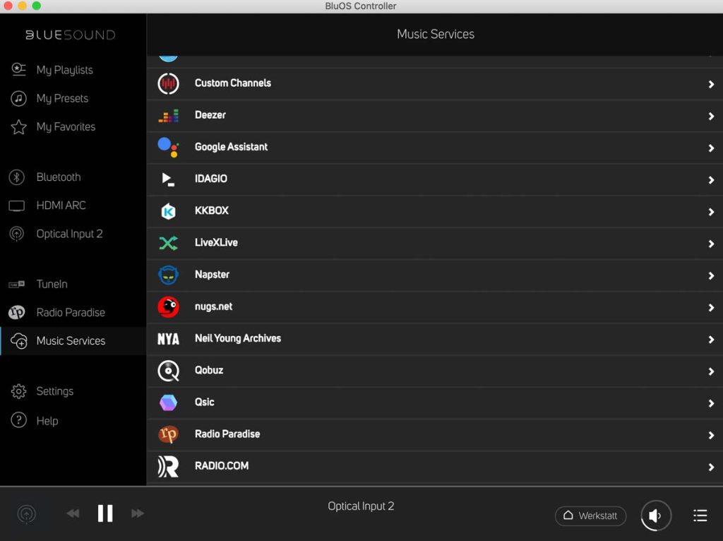 Bluesound Node Screenshot