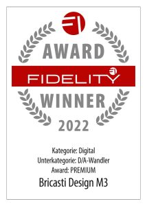 FIDELITY Award 2022 Bricasti Design M3