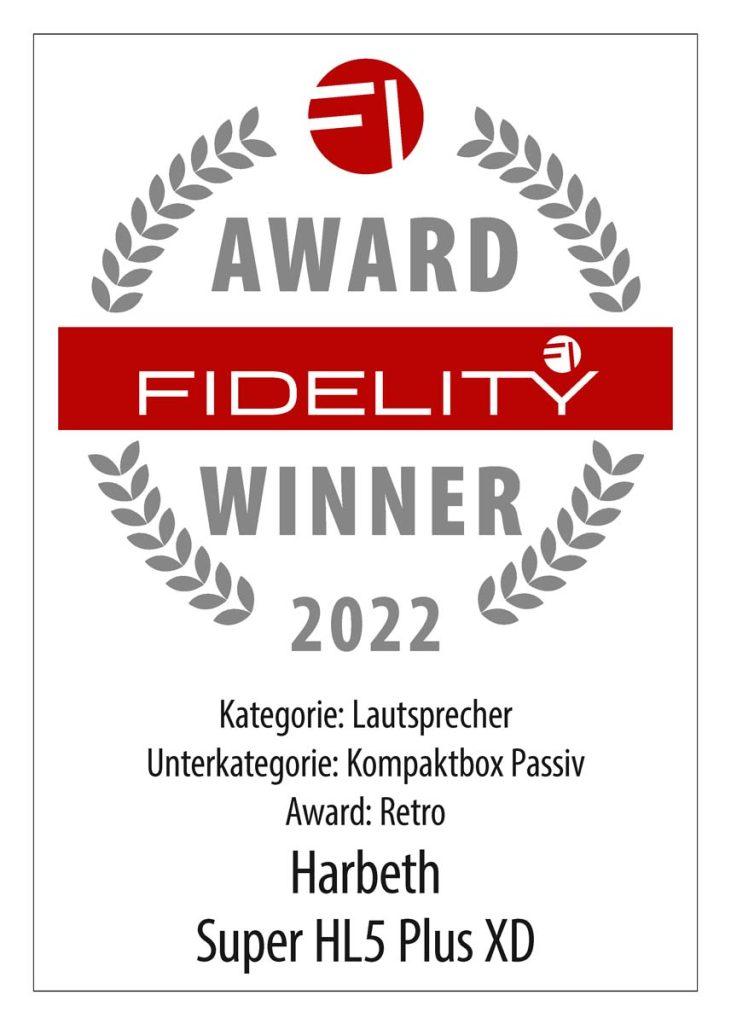 FIDELITY Award 2022 Harbeth Super HL5 Plus XD