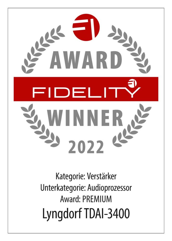 Lyngdorf TDAI-3400 FIDELITY Award 2022