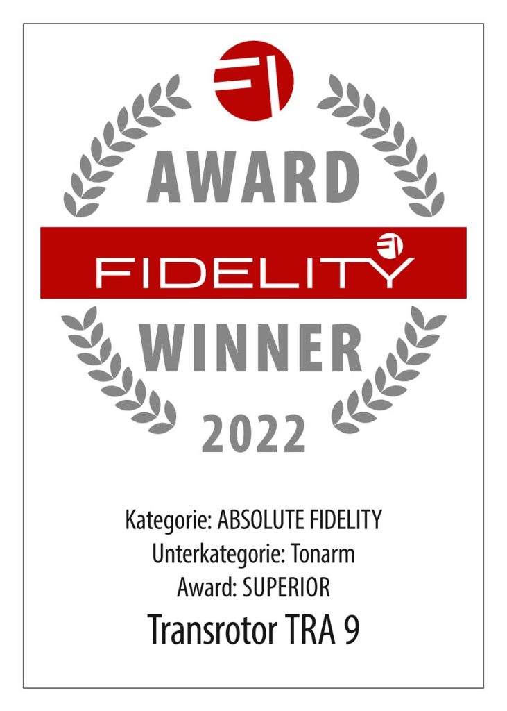 Transrotor TRA 9 FIDELITY Award 2022
