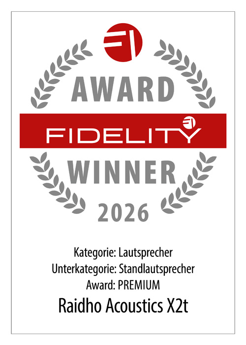 FIDELITY Awards 2026 - Raidho Acoustics X2t