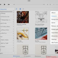 Auralic Aries Mini Screenshots - Auralic setzt auf die Lightning-DS-Plattform und die gleichnamige Steuerungs-App. Wer diese, wie hier abgebildet, auf einem iPad installiert, kann sich über eine klar strukturierte, übersichtliche sowie optisch ansprechende Darstellung und sehr gute Bedienbarkeit freuen. Zu den Vorzügen von Lightning DS gehört die Option, den Aries Mini direkt als Server einzusetzen; damit bieten sich weitere Sortiermöglichkeiten des Musikbestandes etwa nach Abtastrate oder Datum. Lightning DS ist auch bei der Einrichtung des Aries Mini behilflich.