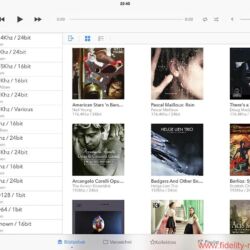 Auralic Aries Mini Screenshots - Auralic setzt auf die Lightning-DS-Plattform und die gleichnamige Steuerungs-App. Wer diese, wie hier abgebildet, auf einem iPad installiert, kann sich über eine klar strukturierte, übersichtliche sowie optisch ansprechende Darstellung und sehr gute Bedienbarkeit freuen. Zu den Vorzügen von Lightning DS gehört die Option, den Aries Mini direkt als Server einzusetzen; damit bieten sich weitere Sortiermöglichkeiten des Musikbestandes etwa nach Abtastrate oder Datum. Lightning DS ist auch bei der Einrichtung des Aries Mini behilflich.