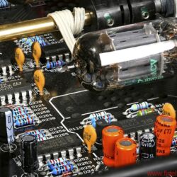 Musica Nova Phoenix 2.2 und Pegasus 50/50 -Die Endstufe verlässt sich auf ein Quartett 6550, in der Vorstufe müssen Line-Signale durch zwei ECC82