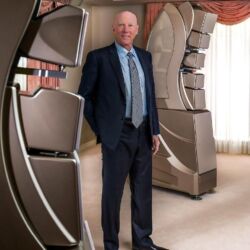 Dave Wilson in front of the Wilson Audio WAMM Master Chronosonic Loudspeaker