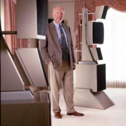 Dave Wilson in front of an original WAMM Series 7 Loudspeaker