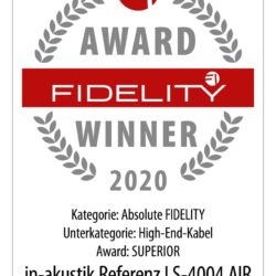 FIDELITY Award 2020 in-akustik Referenz LS-4004 Air Pure Silver